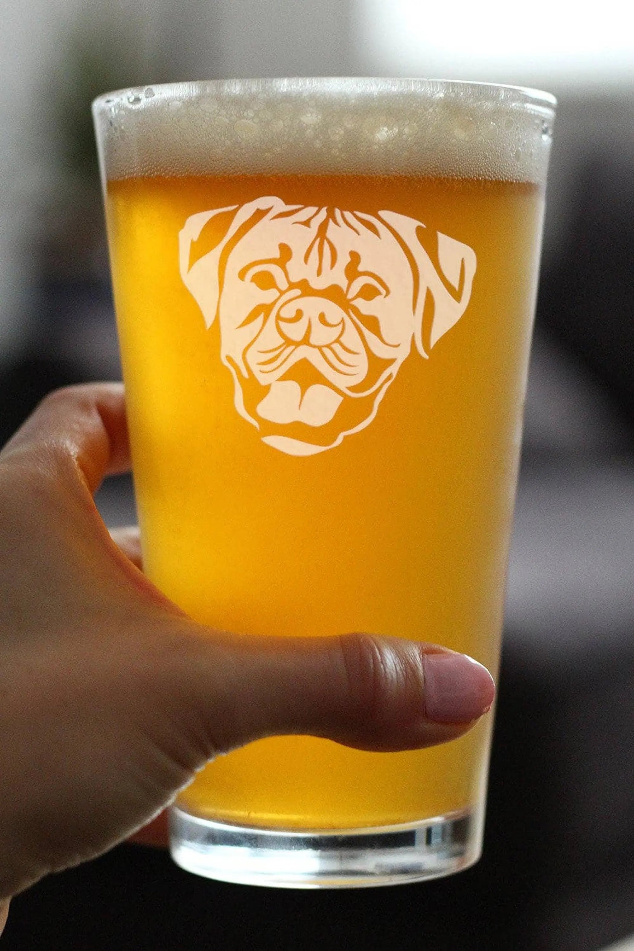 Boxer - Natural Ears Pint Glass for Beer - Boxer Dogs Gifts Bevvee