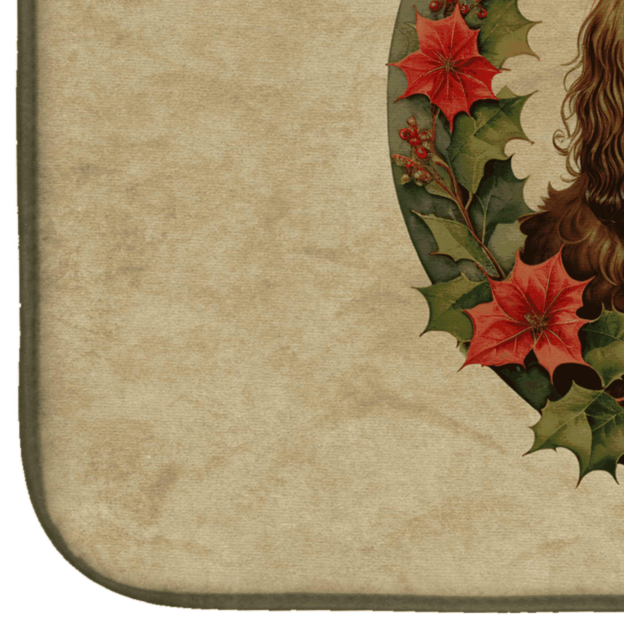 Boykin Spaniel Christmas Flowers Dish Drying Mat Caroline's Treasures