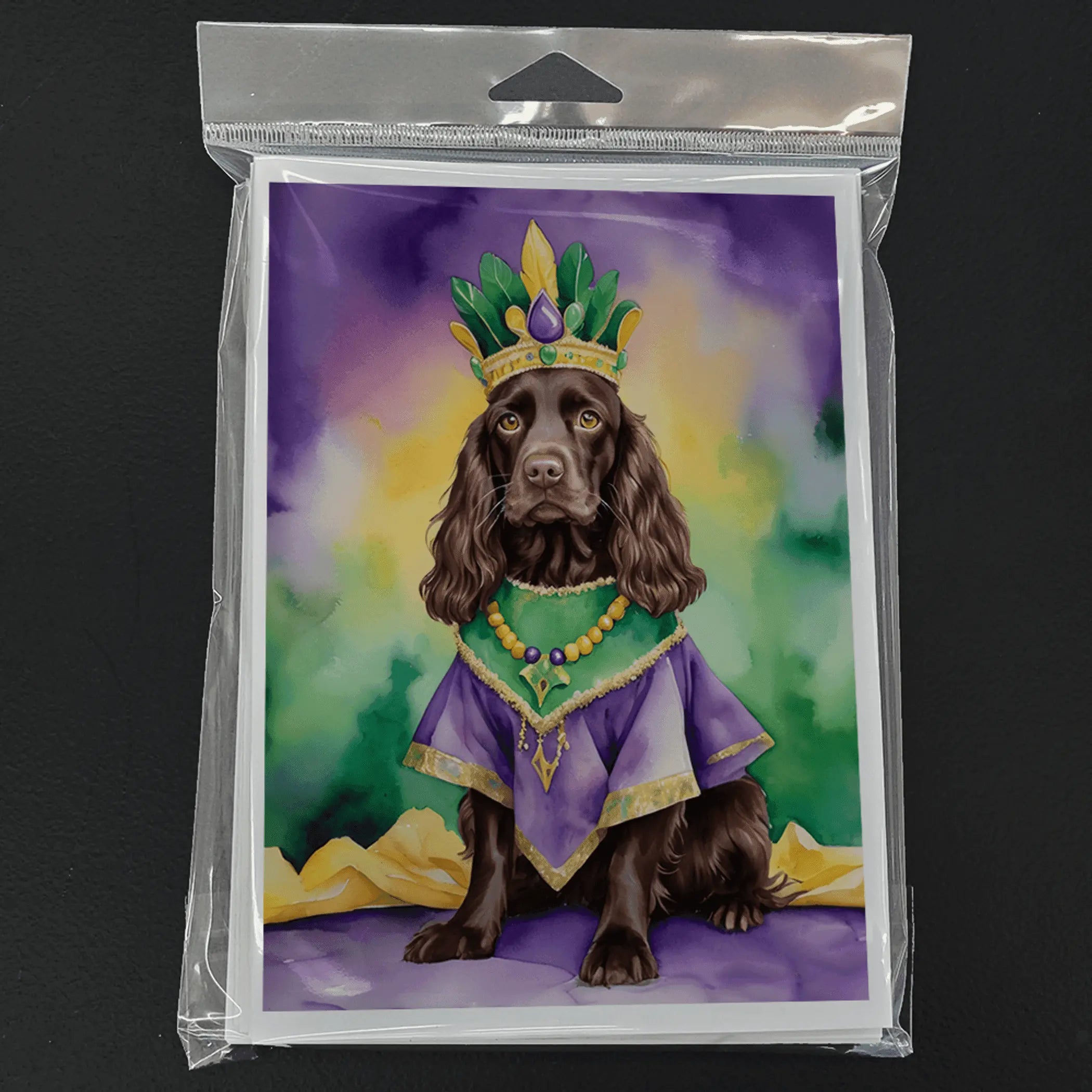 Boykin Spaniel King of Mardi Gras Greeting Cards Pack of 8 Caroline's Treasures