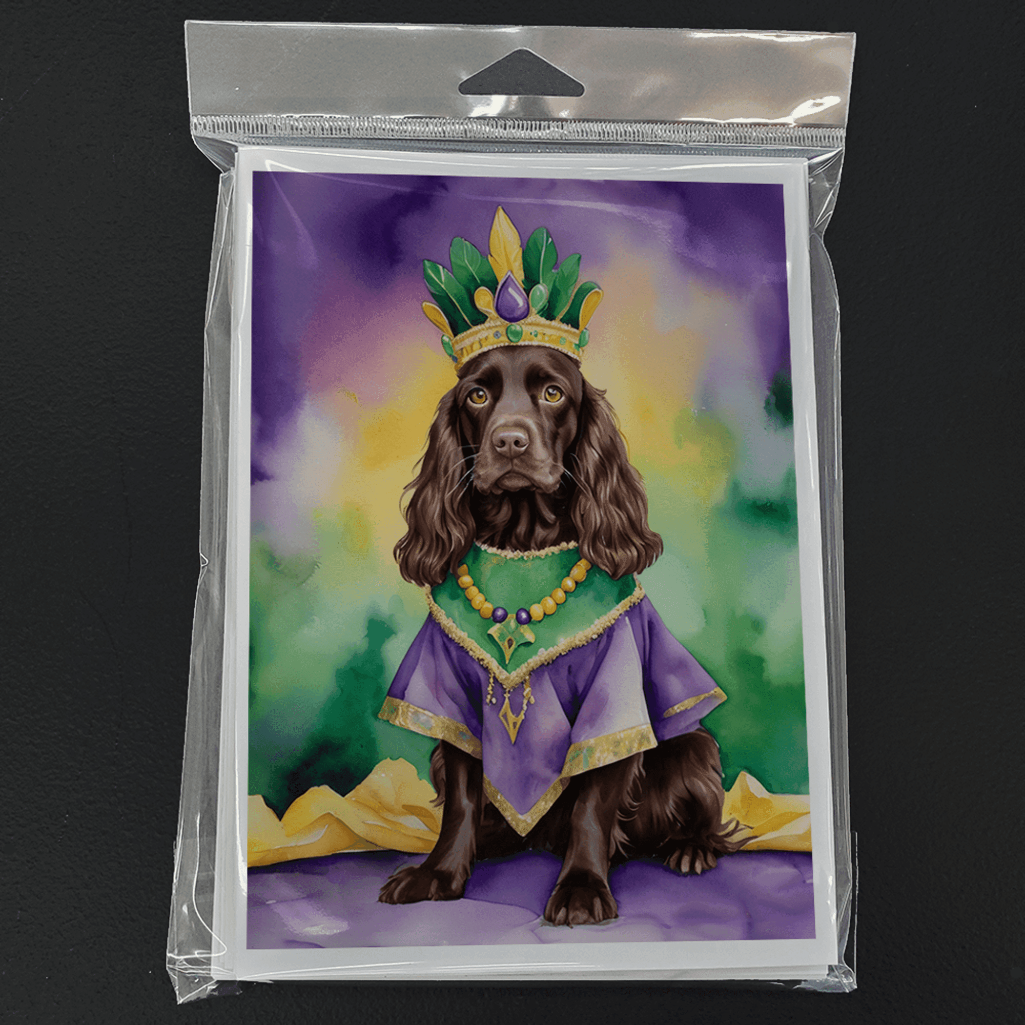 Boykin Spaniel King of Mardi Gras Greeting Cards Pack of 8 Caroline's Treasures