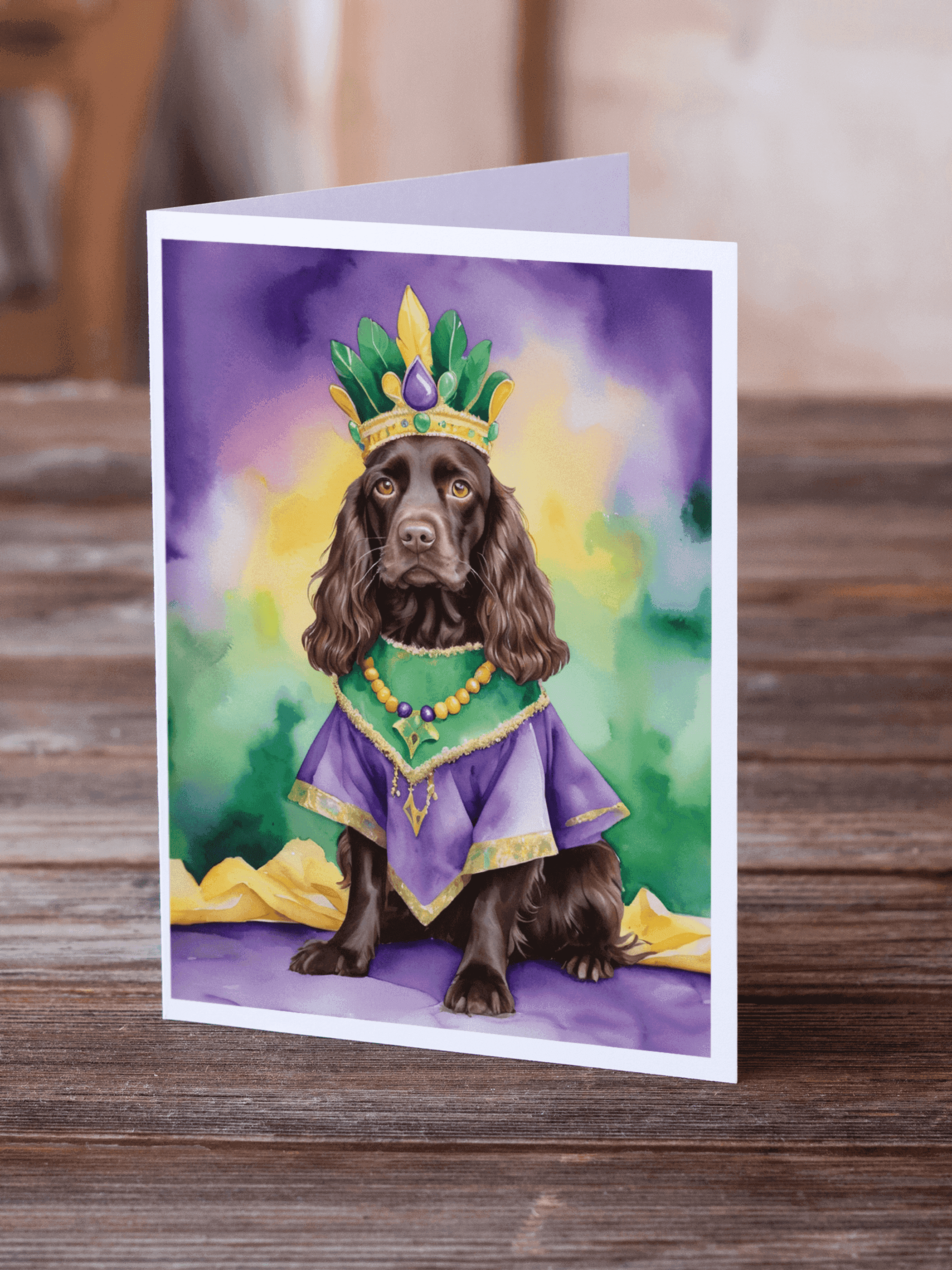 Boykin Spaniel King of Mardi Gras Greeting Cards Pack of 8 Caroline's Treasures