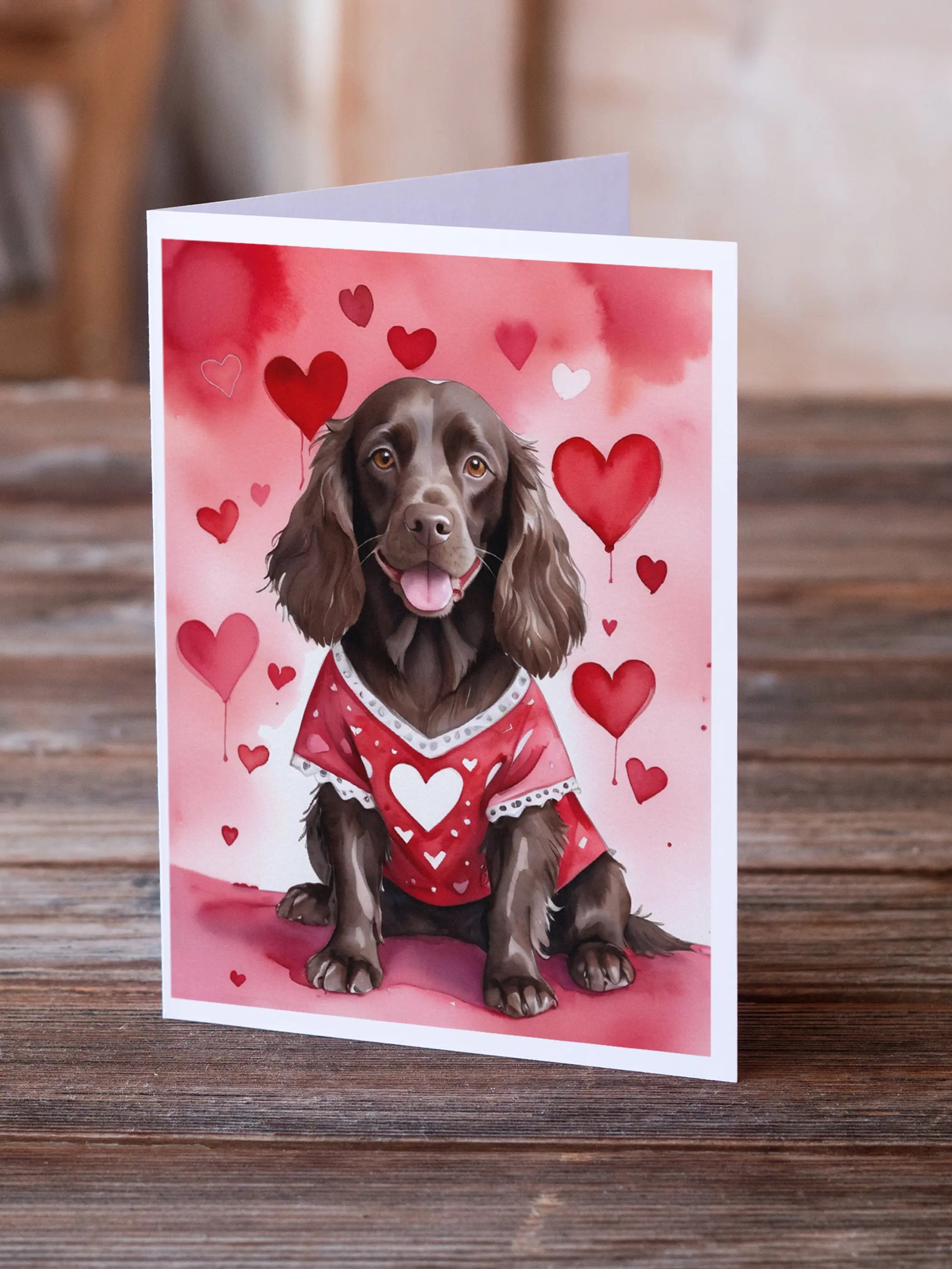 Boykin Spaniel My Valentine Greeting Cards Pack of 8 Caroline's Treasures