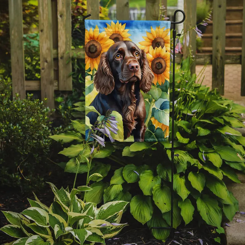 Boykin Spaniel in Sunflowers Garden Flag Caroline's Treasures