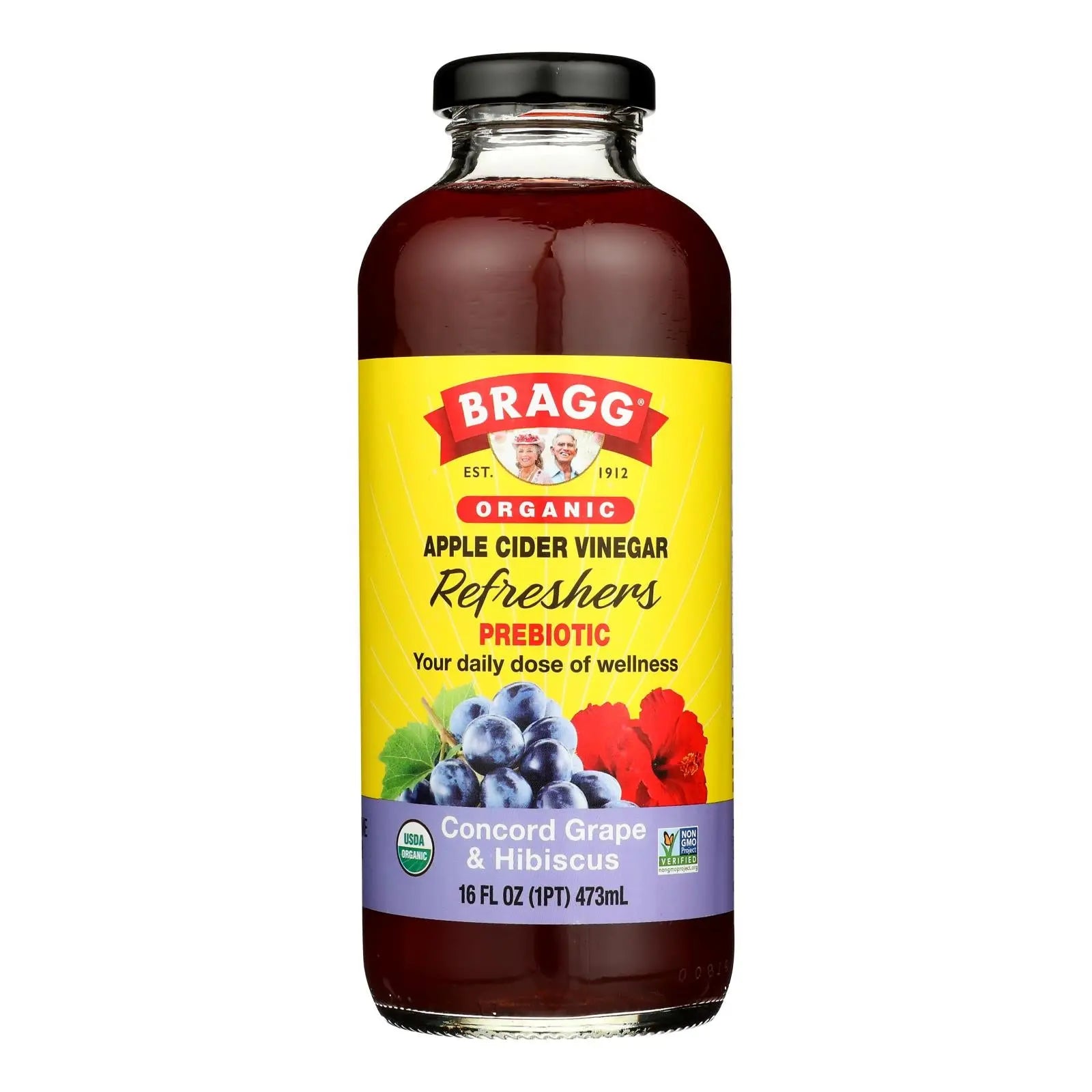 Bragg - Apple Cider Vinegar Grp Hibiscus Refresh - Case Of 12-16 Fz Bragg