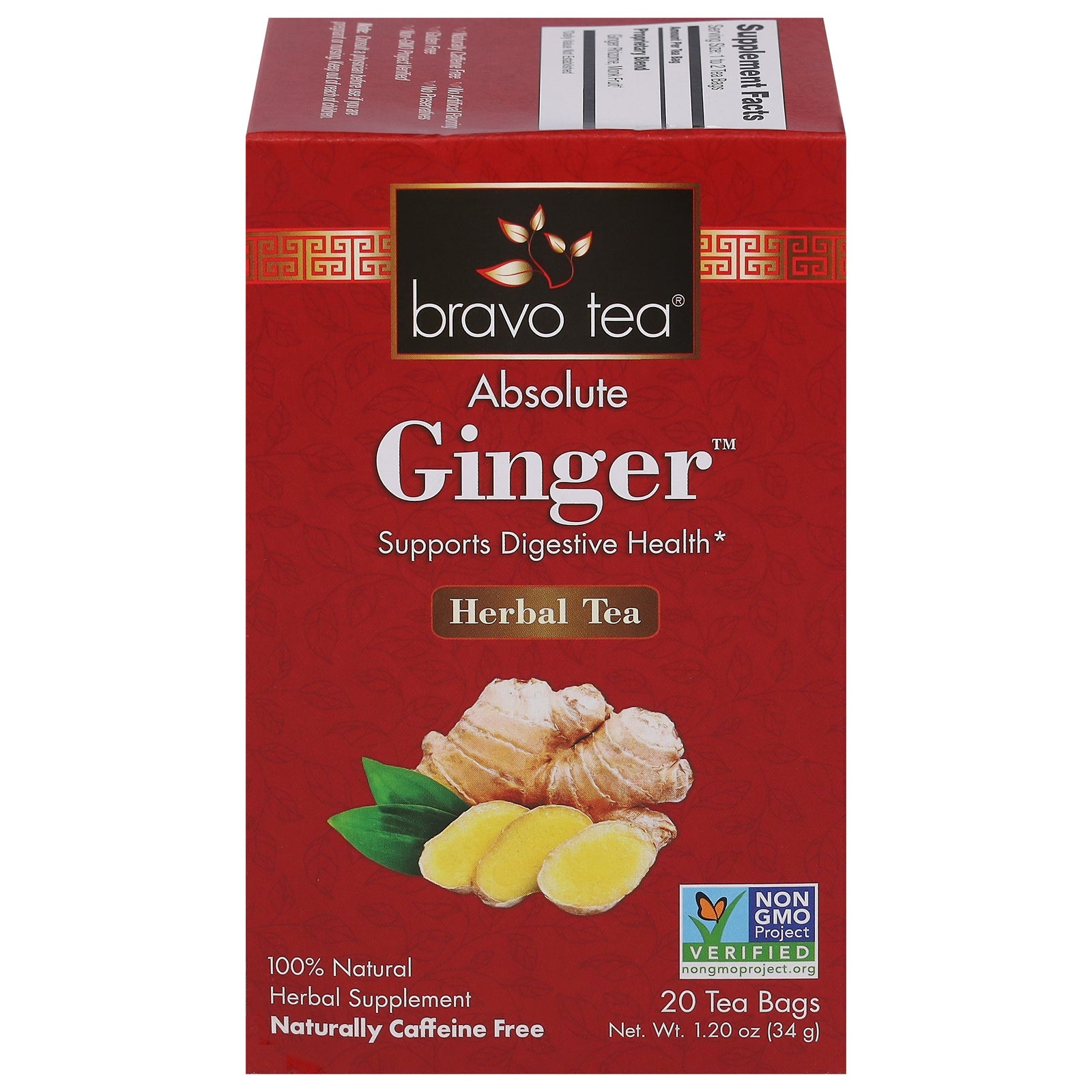 Bravo Teas And Herbs - Tea - Absolute Ginger - 20 Bag Bravo Teas & Herbs
