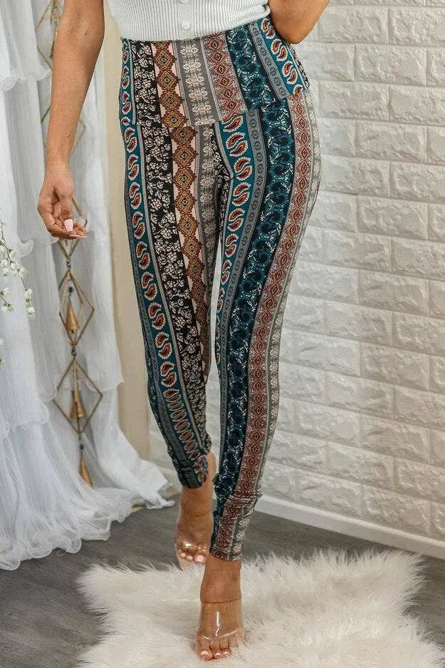 Brea Fitted High Waisted Printed Knit  Legging SurelyMine
