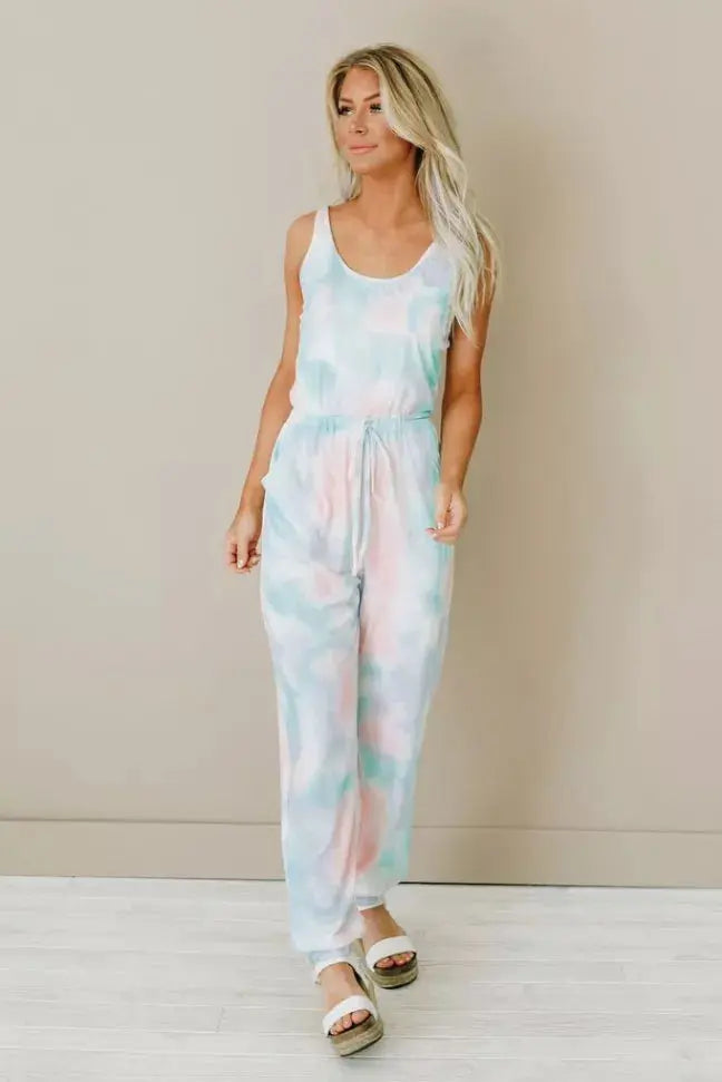 Break Free Tie Dye Jumpsuit Stay Warm in Style