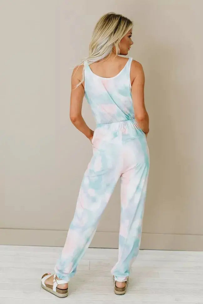 Break Free Tie Dye Jumpsuit Stay Warm in Style