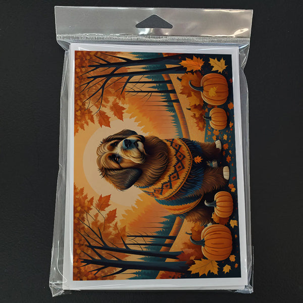 Briard Fall Greeting Cards Pack of 8 Caroline's Treasures