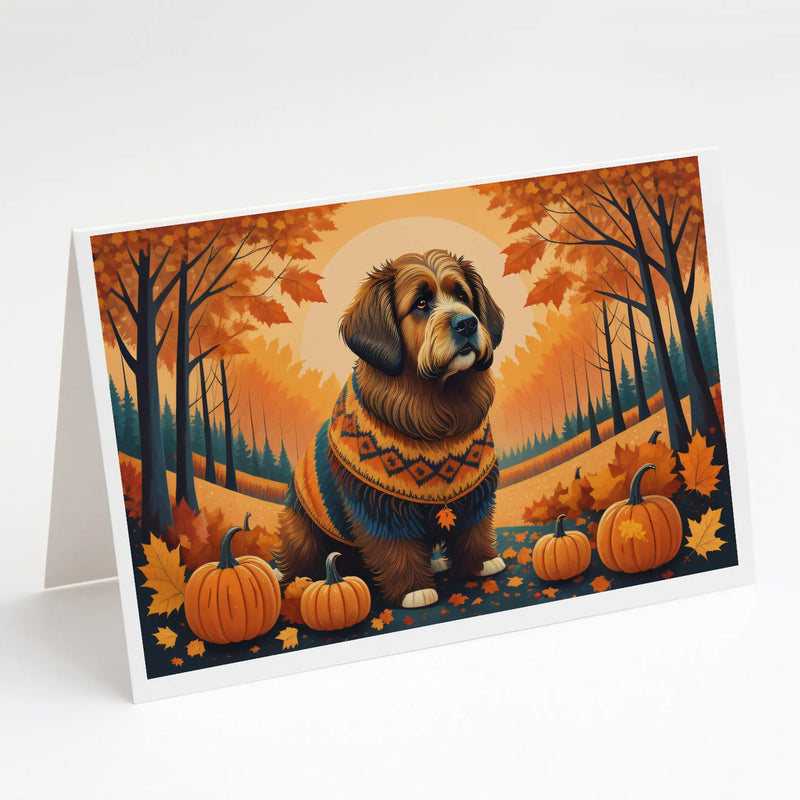 Briard Fall Greeting Cards Pack of 8 Caroline's Treasures