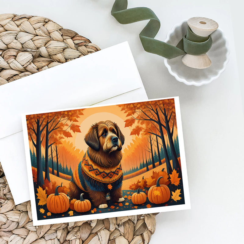 Briard Fall Greeting Cards Pack of 8 Caroline's Treasures