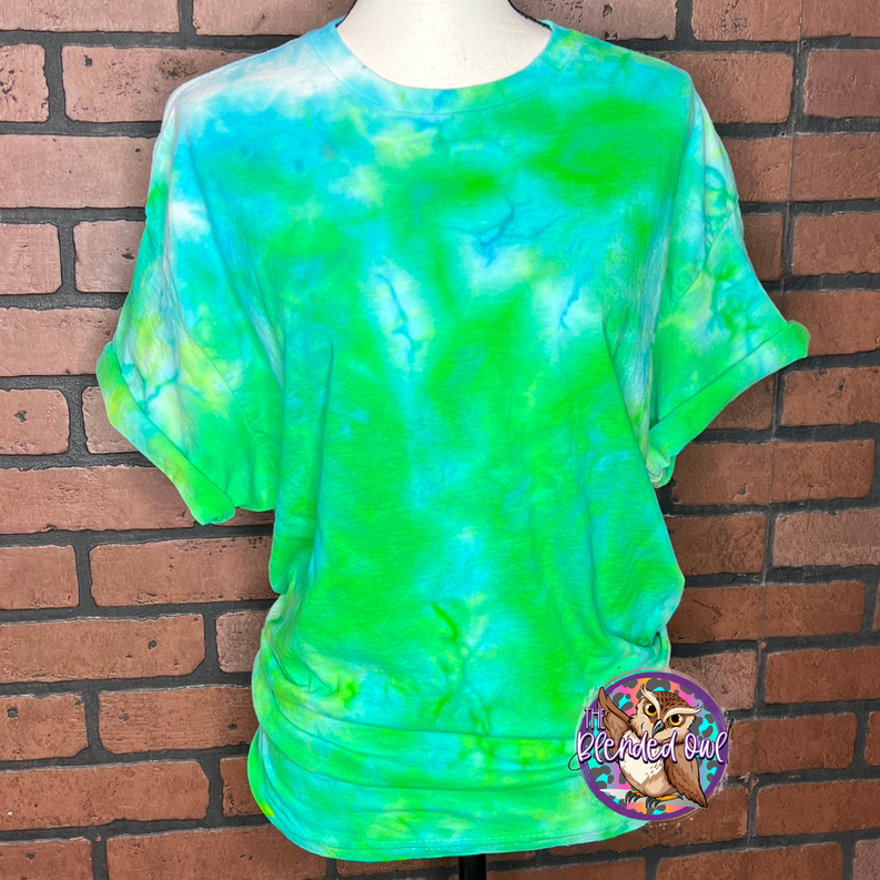 Bright Green Ice Dyed Tie Dye Blank Tee The Blended Owl