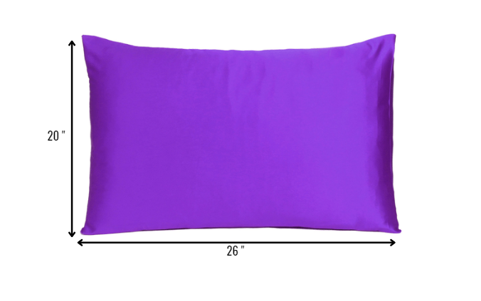 Bright Purple Dreamy Set Of 2 Silky Satin Standard Pillowcases Homeroots Bed & Bath