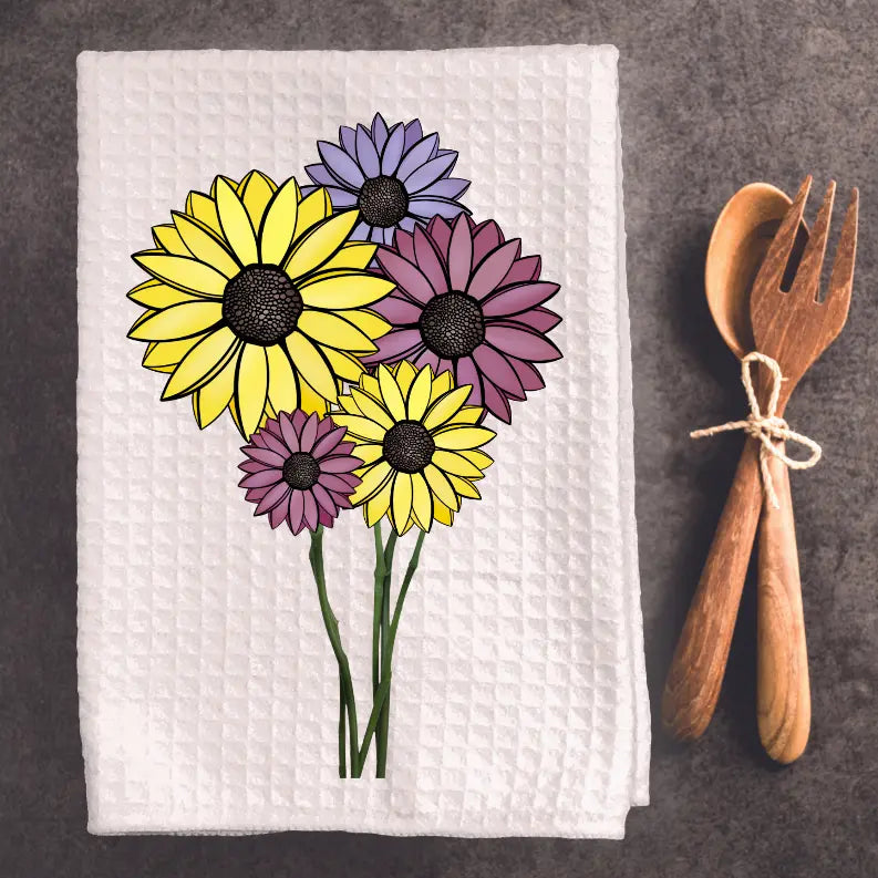 Bright Sunflowers - Tea Towel Black Cat Bazaar