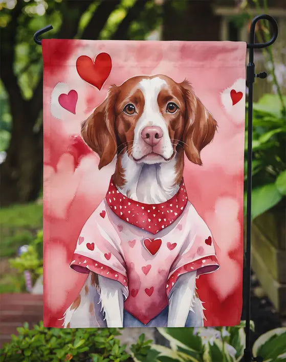 Brittany Spaniel My Valentine Garden Flag Caroline's Treasures