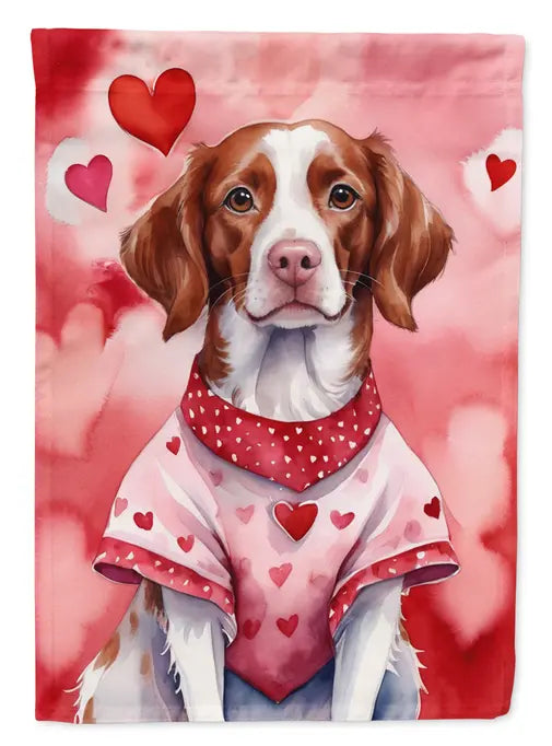 Brittany Spaniel My Valentine Garden Flag Caroline's Treasures