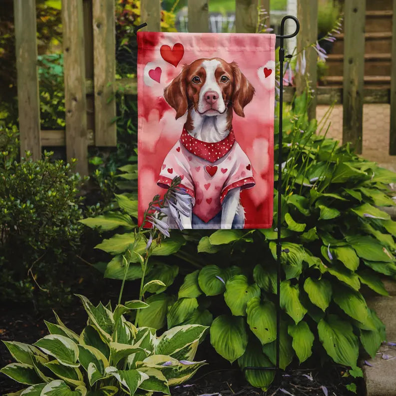 Brittany Spaniel My Valentine Garden Flag Caroline's Treasures