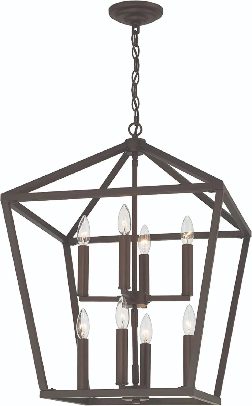 Bronze Candle Style Eight Light Metal Dimmable Chandelier Homeroots Lighting