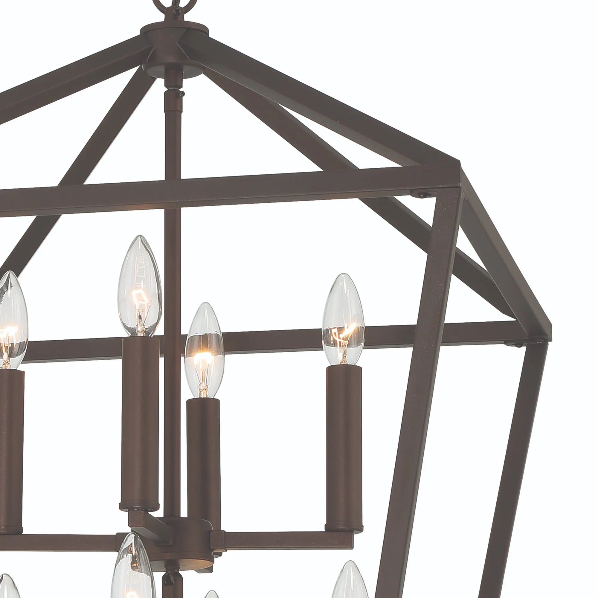 Bronze Candle Style Eight Light Metal Dimmable Chandelier Homeroots Lighting