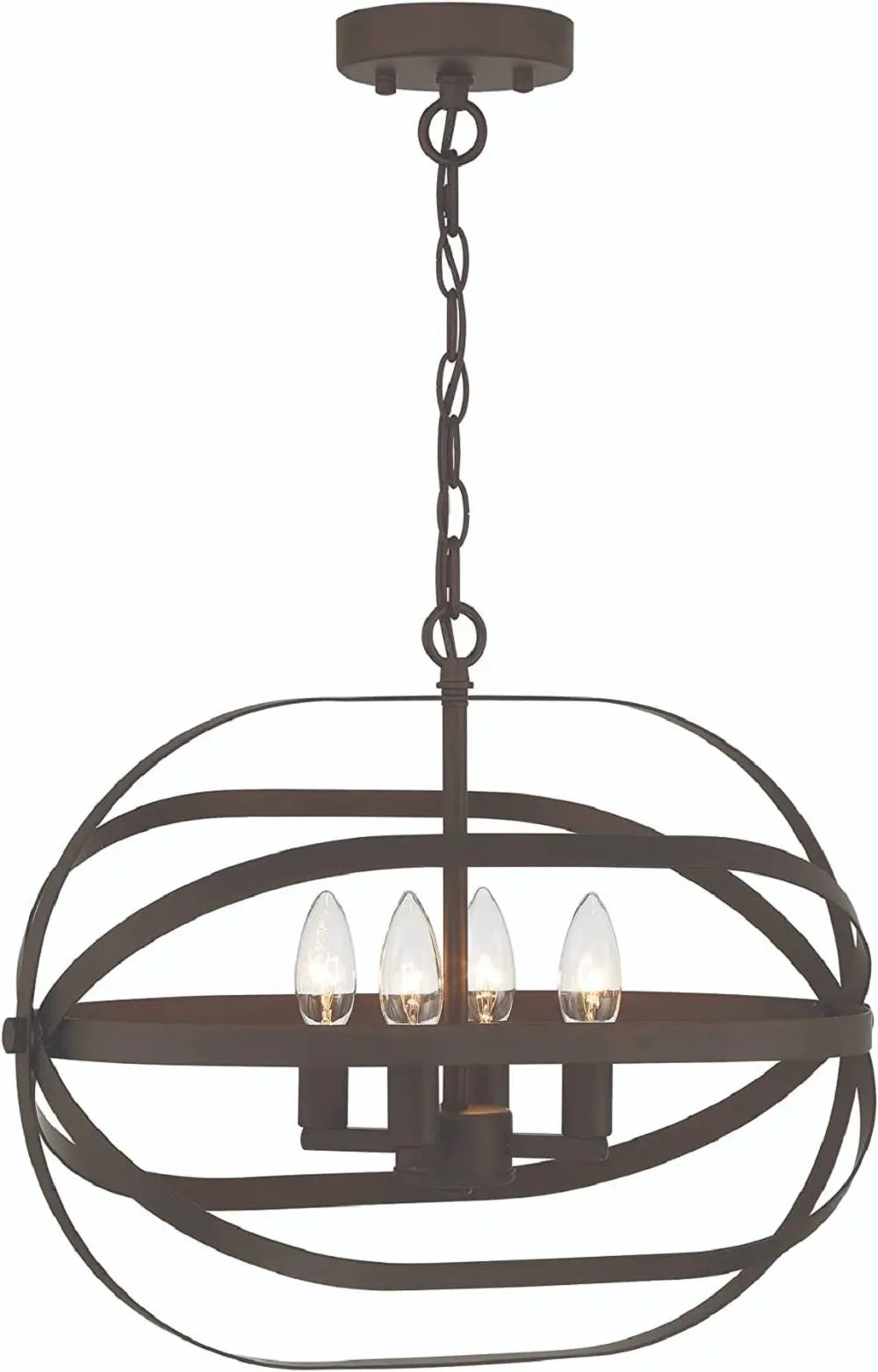 Bronze Candle Style Four Light Metal Dimmable Chandelier Homeroots Lighting