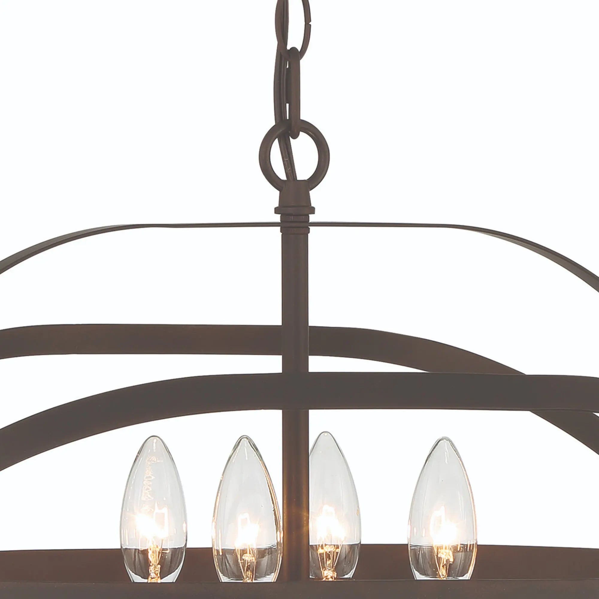 Bronze Candle Style Four Light Metal Dimmable Chandelier Homeroots Lighting