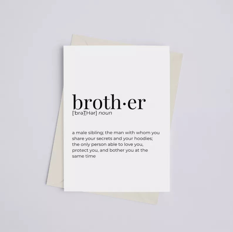 Brother - Greeting Card/Wall Art Print Black Cat Bazaar