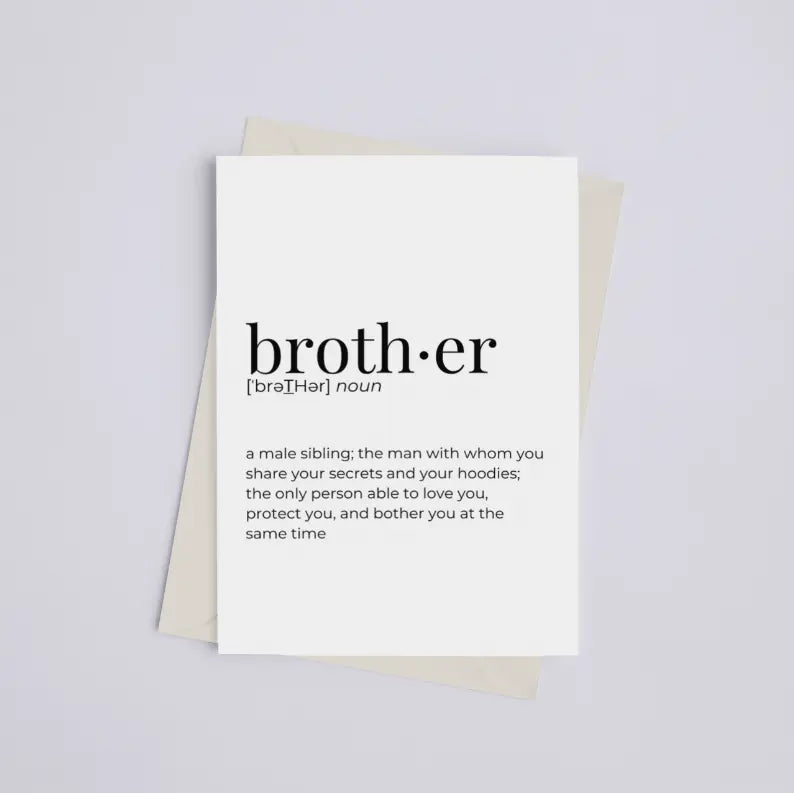 Brother - Greeting Card/Wall Art Print Black Cat Bazaar