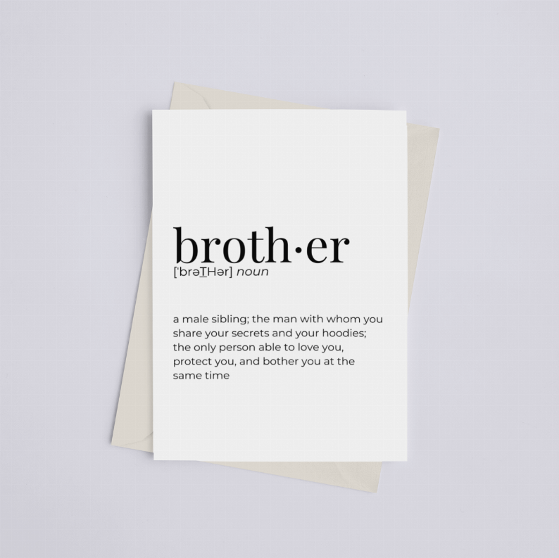 Brother - Greeting Card/Wall Art Print Black Cat Bazaar