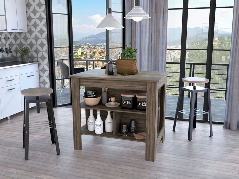 Brown 41" Kitchen Island With Storage Homeroots Kitchen & Dining