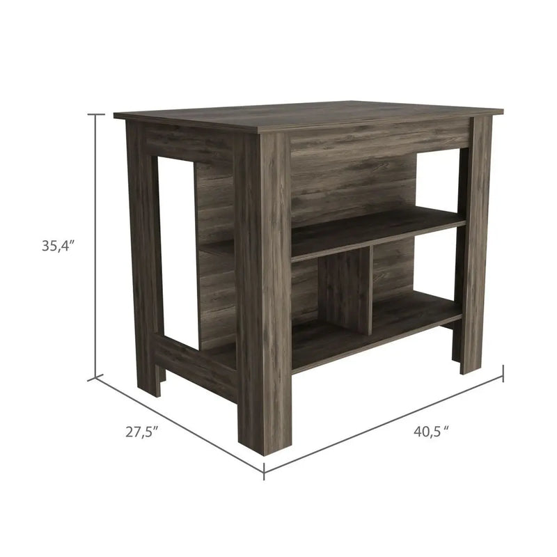 Brown 41" Kitchen Island With Storage Homeroots Kitchen & Dining