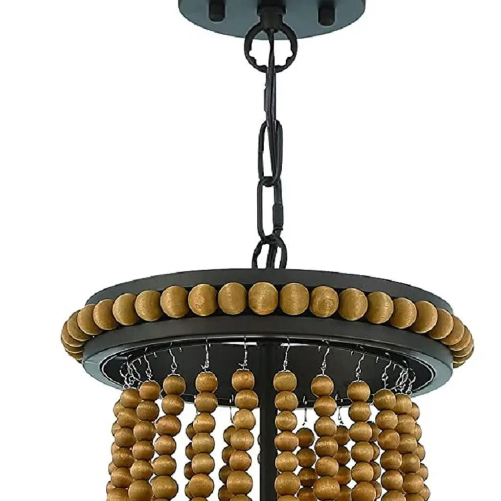 Brown And Black Candle Style Three Light Metal Dimmable Chandelier Homeroots Lighting