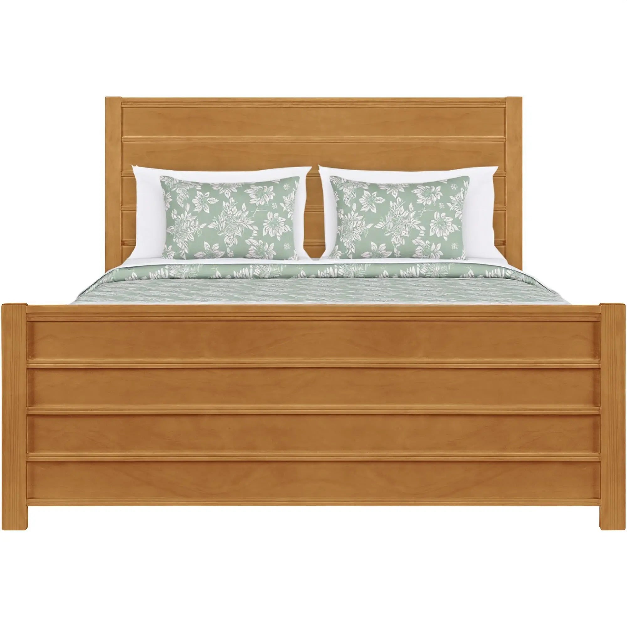 Brown Ribbed Texture Solid Wood King Bed Frame Homeroots Bed & Bath