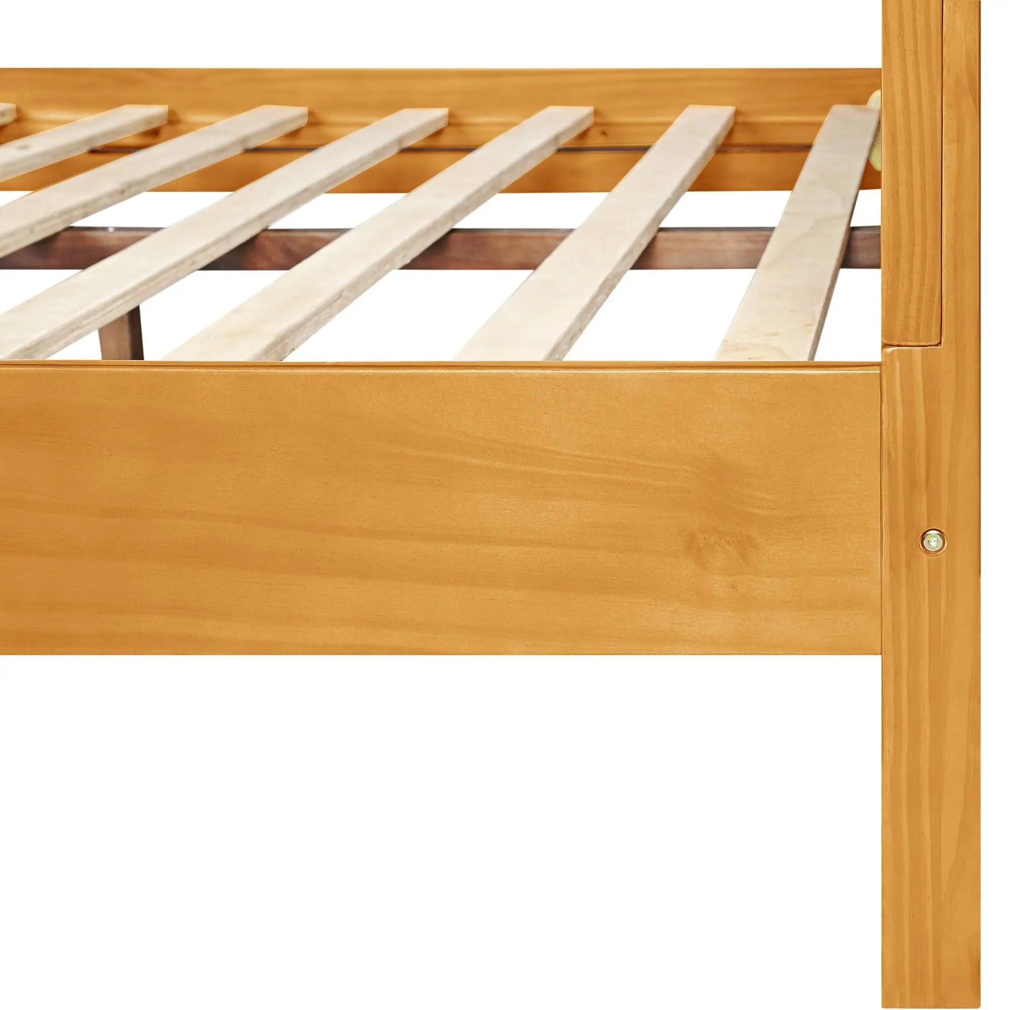Brown Ribbed Texture Solid Wood Queen Bed Frame Homeroots Bed & Bath