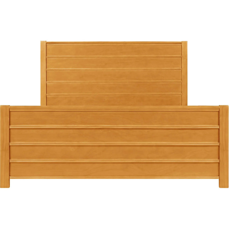 Brown Ribbed Texture Solid Wood Queen Bed Frame Homeroots Bed & Bath
