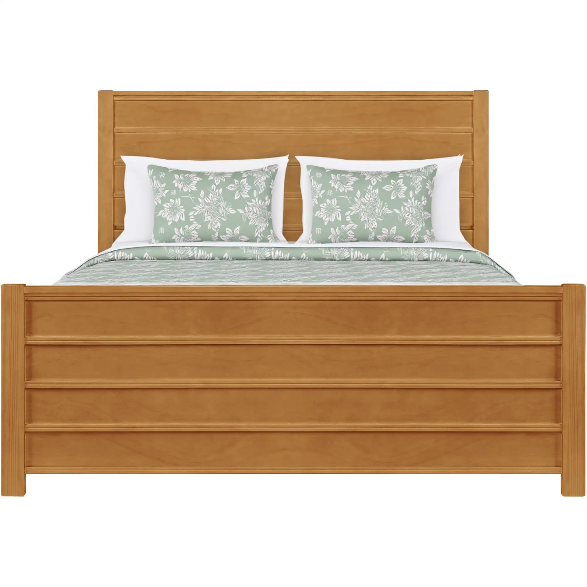Brown Ribbed Texture Solid Wood Queen Bed Frame Homeroots Bed & Bath