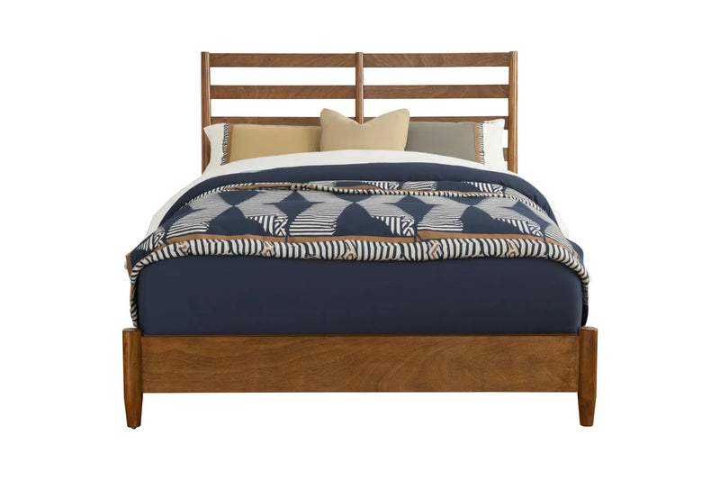Brown Slat Back Solid Wood King Bed Frame Homeroots Bed & Bath