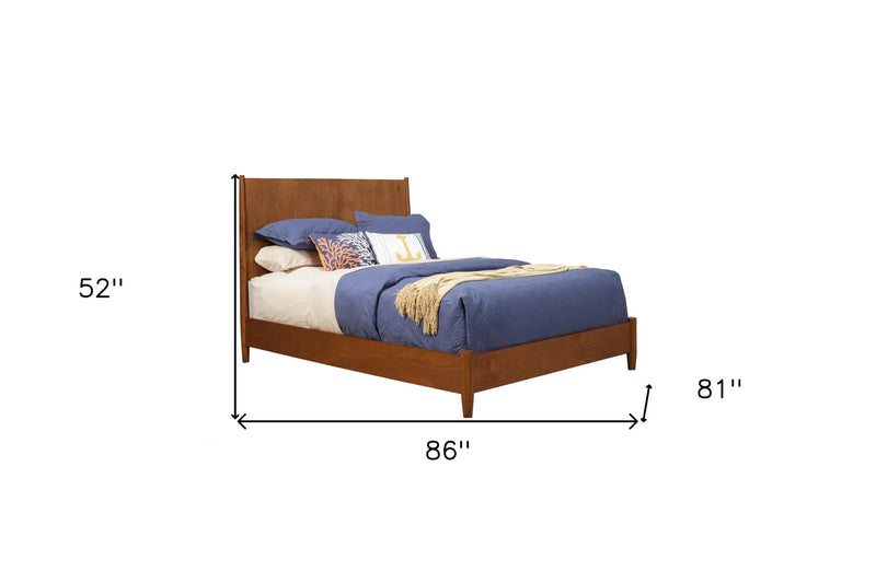 Brown Solid Wood King Bed Frame Homeroots Bed & Bath