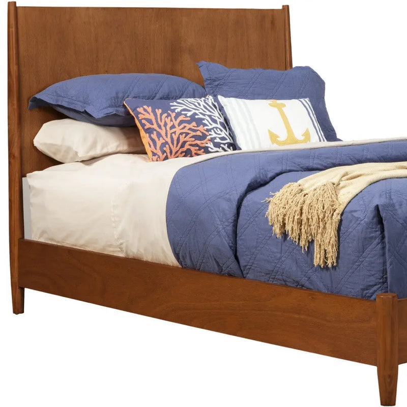 Brown Solid Wood King Bed Frame Homeroots Bed & Bath
