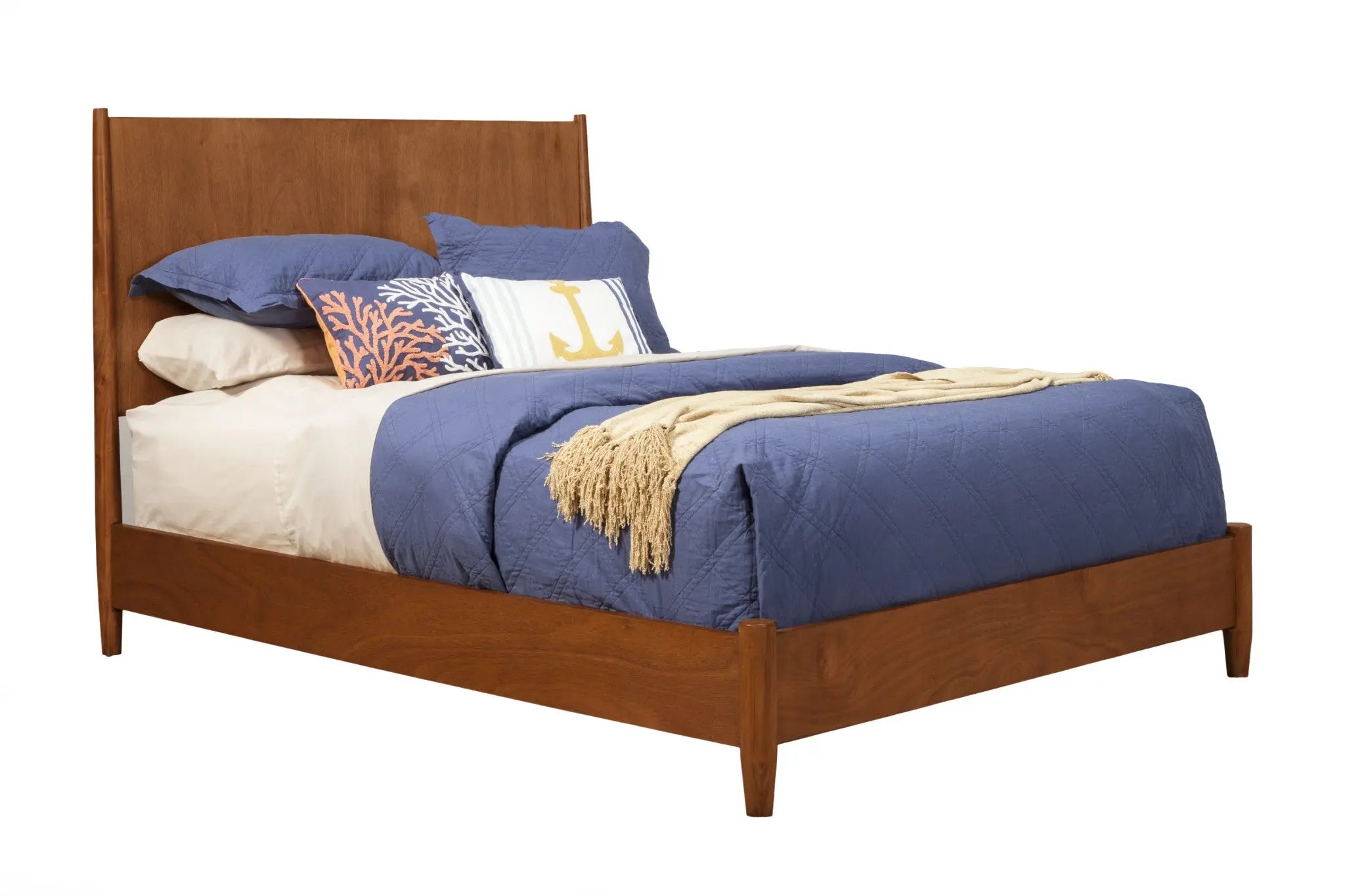 Brown Solid Wood King Bed Frame Homeroots Bed & Bath