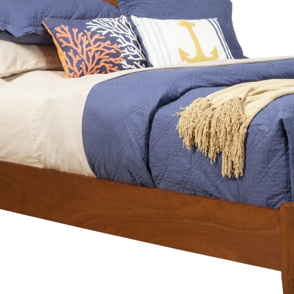 Brown Solid Wood King Bed Frame Homeroots Bed & Bath