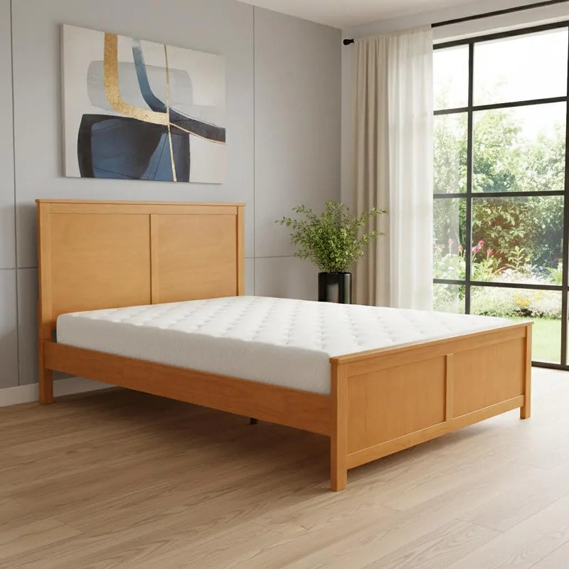 Brown Solid Wood King Bed Frame Homeroots Bed & Bath