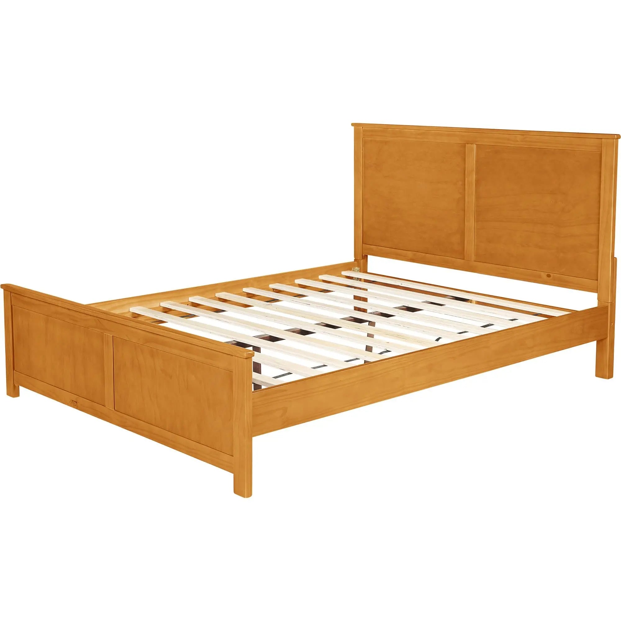 Brown Solid Wood King Bed Frame Homeroots Bed & Bath