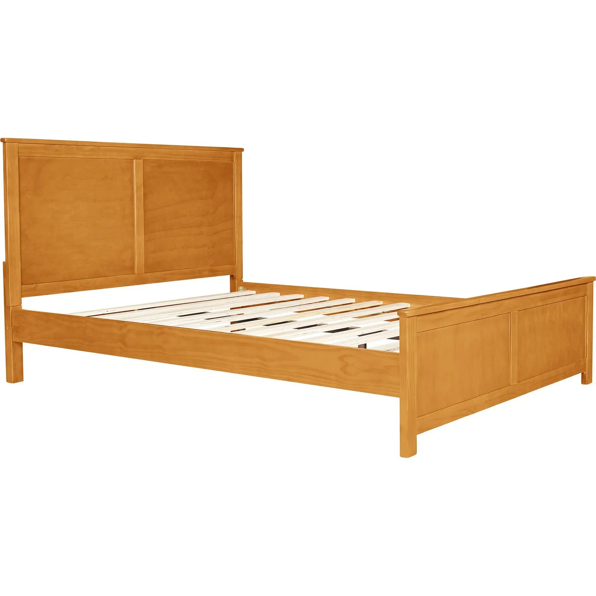 Brown Solid Wood King Bed Frame Homeroots Bed & Bath