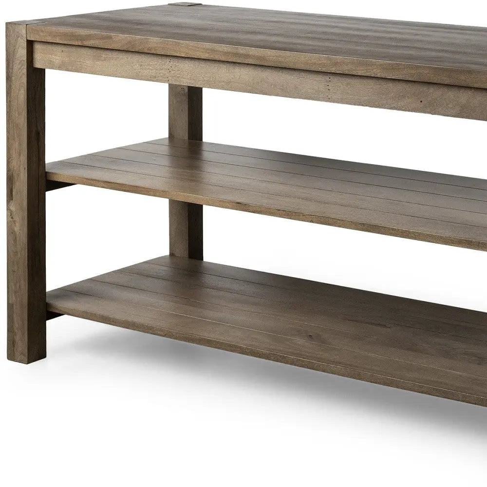 Brown Solid Wood Kitchen Island With Two Tier Smooth Counter Top Homeroots Kitchen & Dining