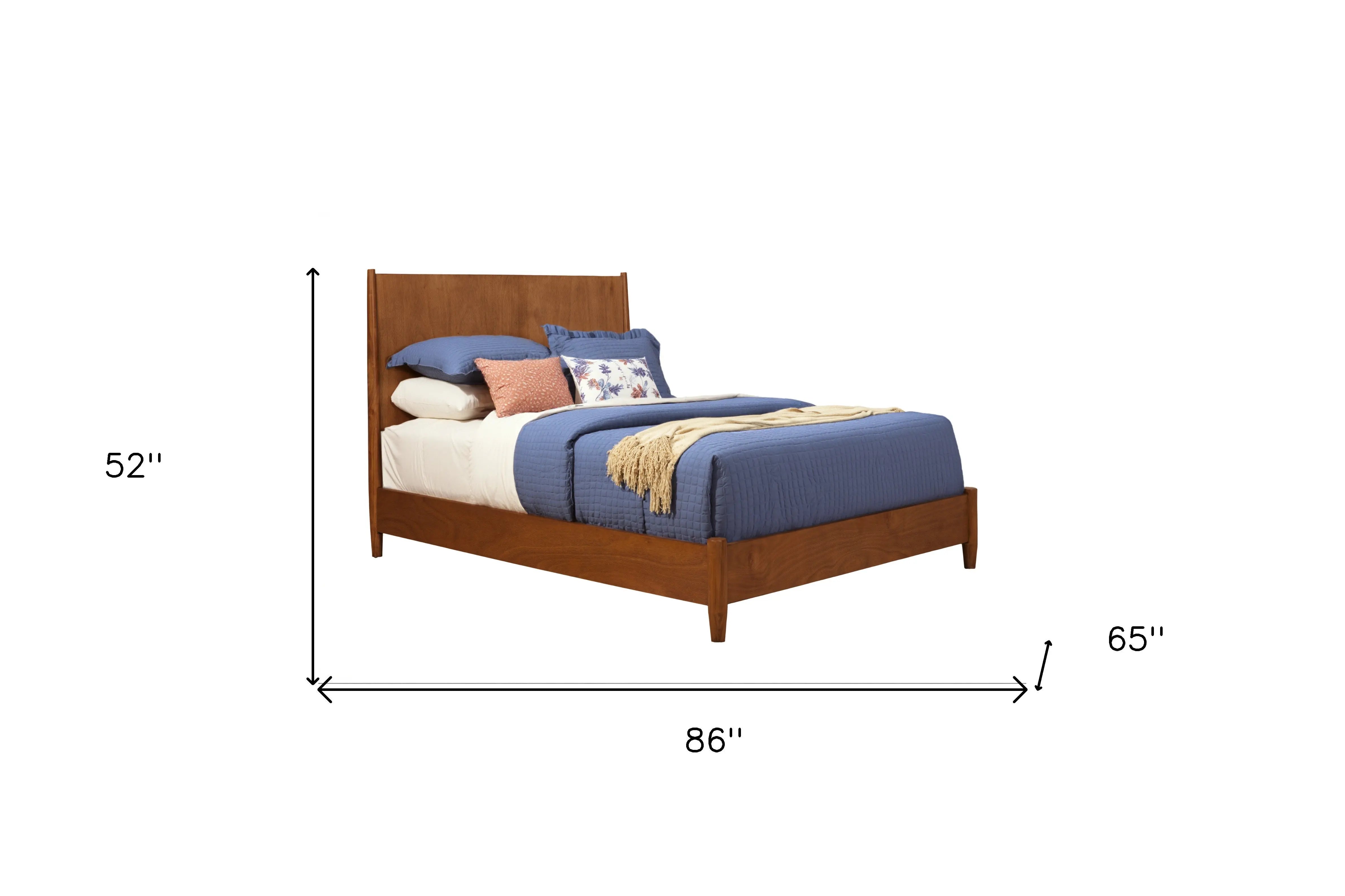 Brown Solid Wood Queen Bed Frame Homeroots Bed & Bath