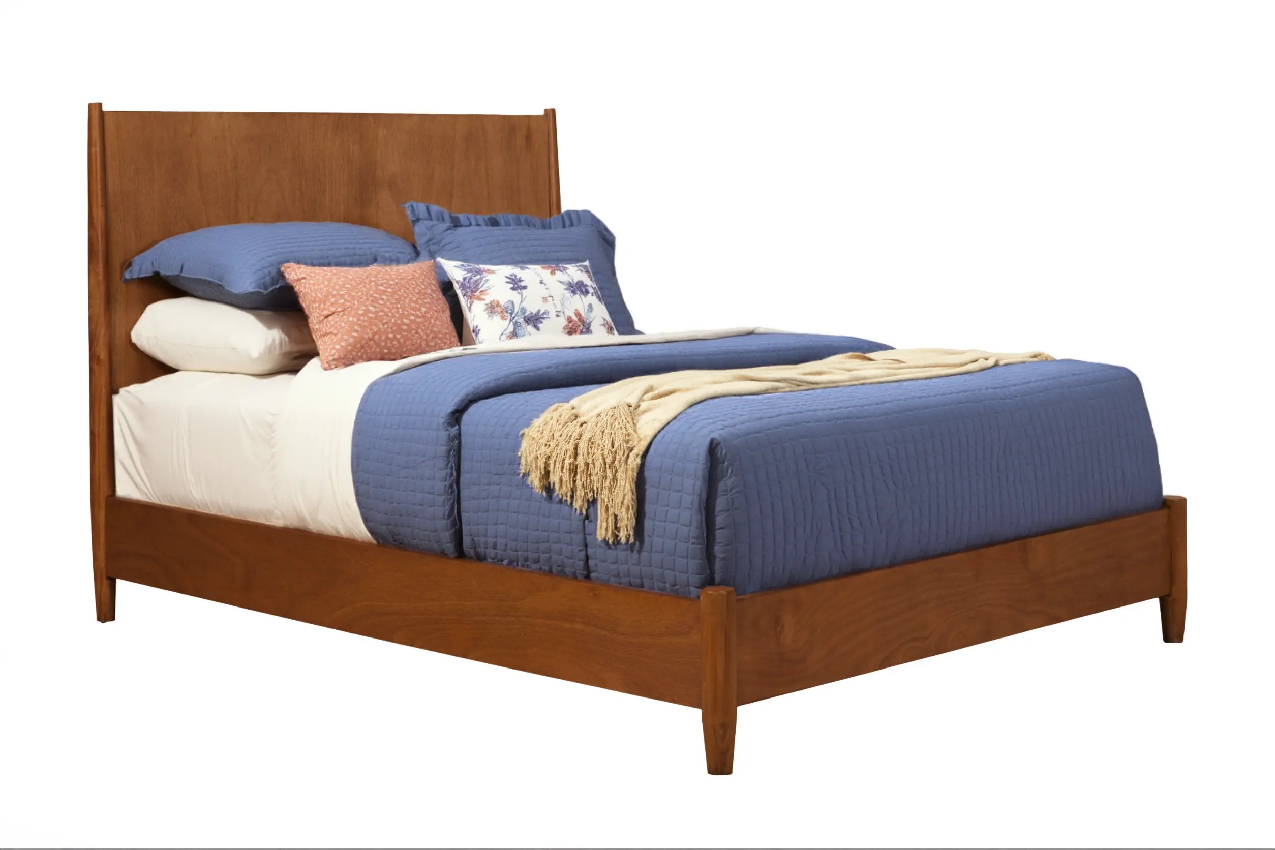 Brown Solid Wood Queen Bed Frame Homeroots Bed & Bath