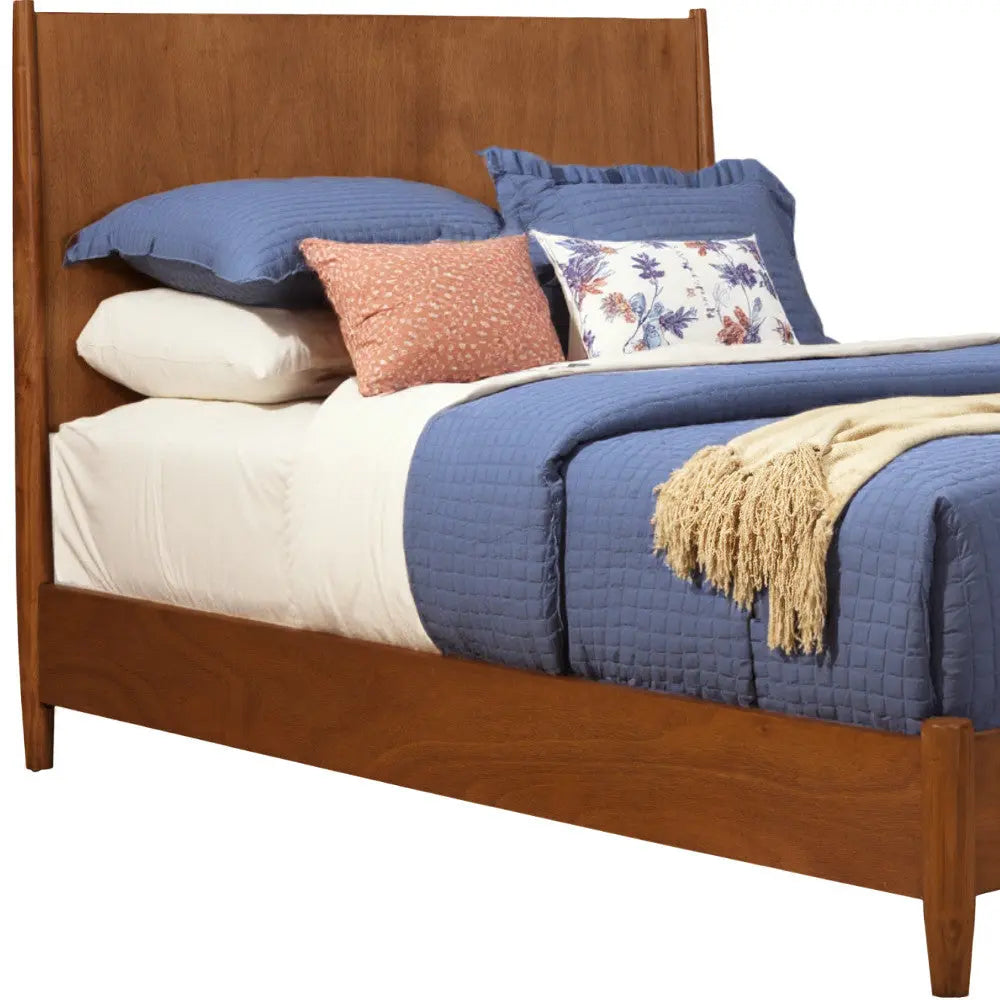 Brown Solid Wood Queen Bed Frame Homeroots Bed & Bath