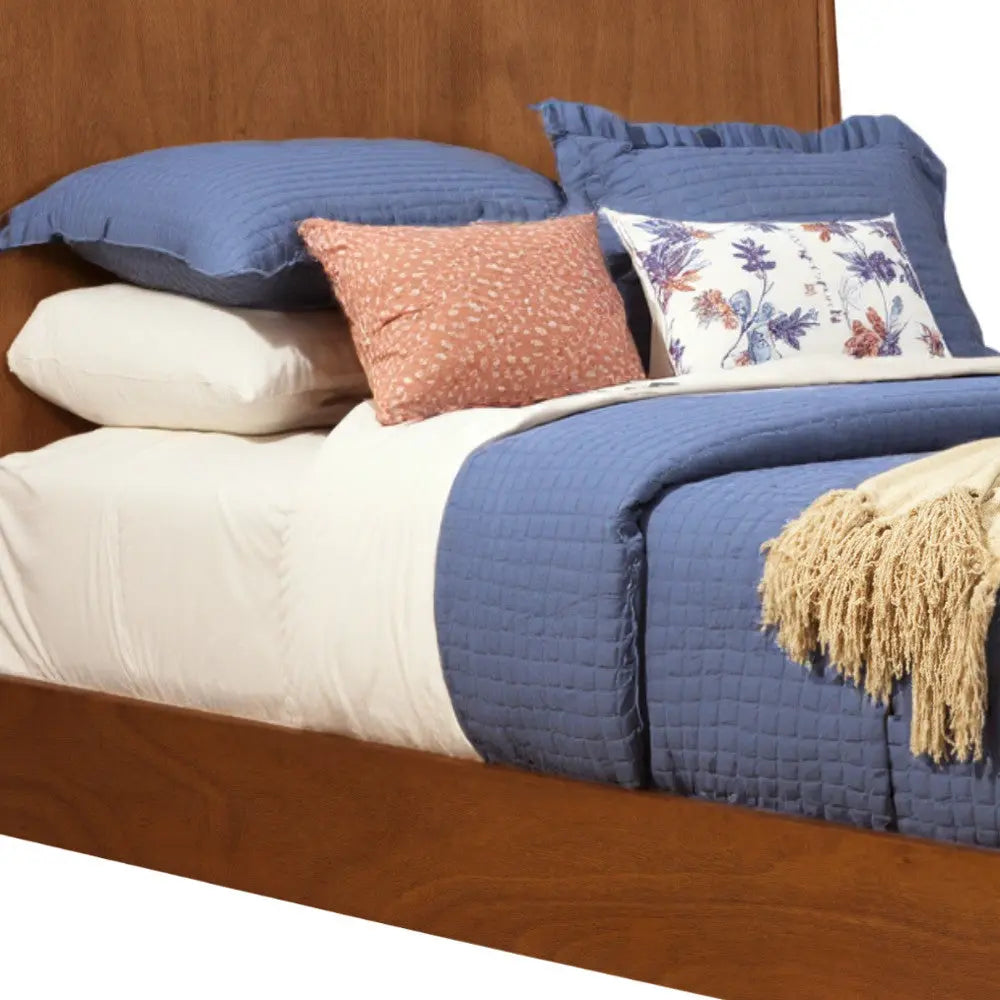 Brown Solid Wood Queen Bed Frame Homeroots Bed & Bath