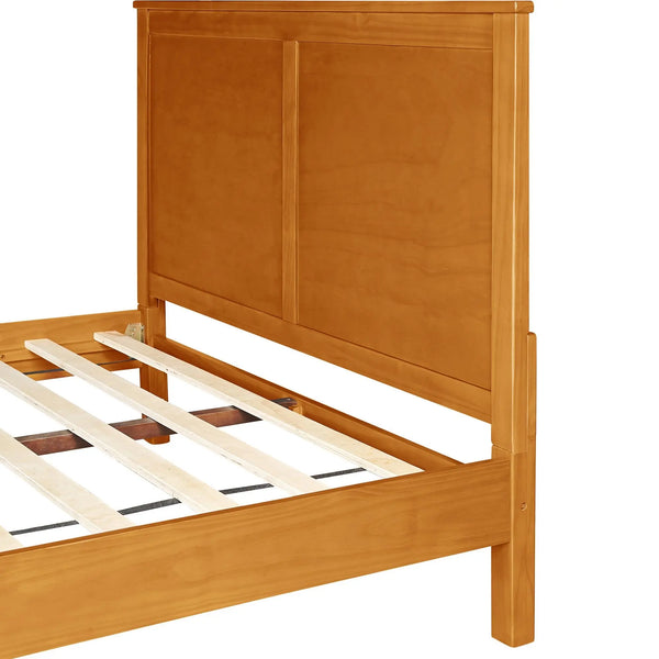 Brown Solid Wood Queen Bed Frame Homeroots Bed & Bath