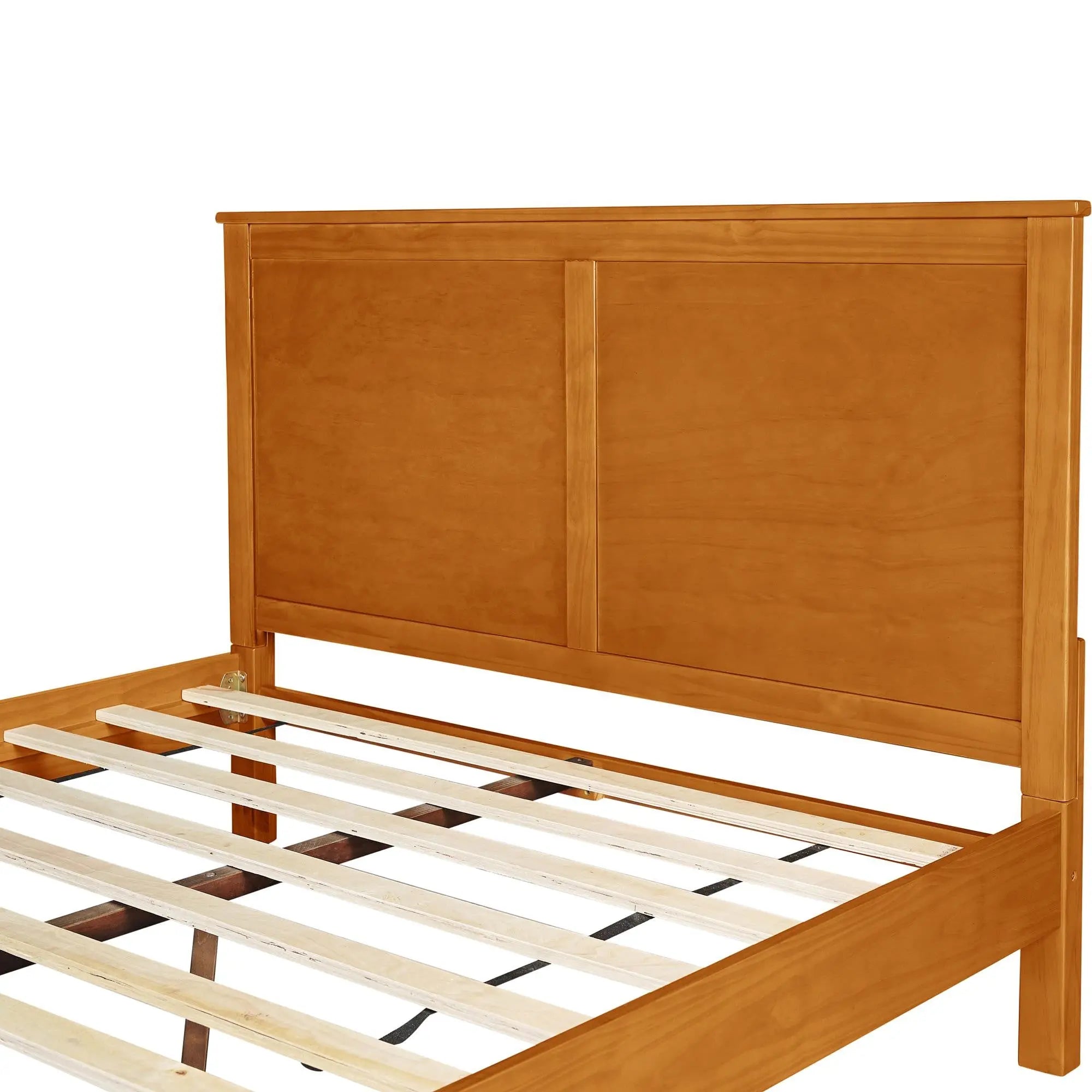 Brown Solid Wood Queen Bed Frame Homeroots Bed & Bath